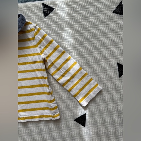 GAP|Baby girl,toddler Yellow striped Long Sleeve Top, Peterpan collar•••preppy - Picture 5 of 6